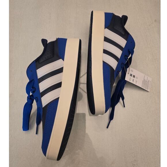 NIB Adidas Breakbase J Sneakers SZ US 7 KIDS Navy Blue White - Picture 4 of 9